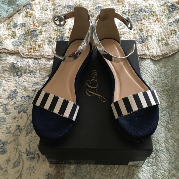 [J CREW] Striped Flatform Sandals - Picture 4 of 6